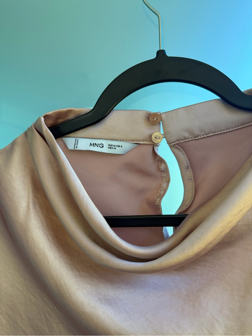 MANGO Gold Satin Long Sleeve Blouse - Picture 3 of 4